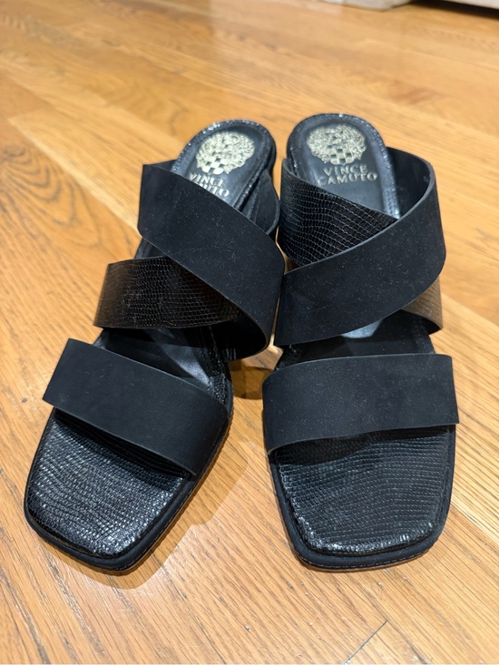 Vince Camuto Shoes - Vince Camuto Black Saygan Slide Mules
